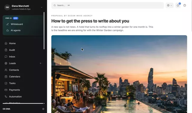OWA OS press proposal